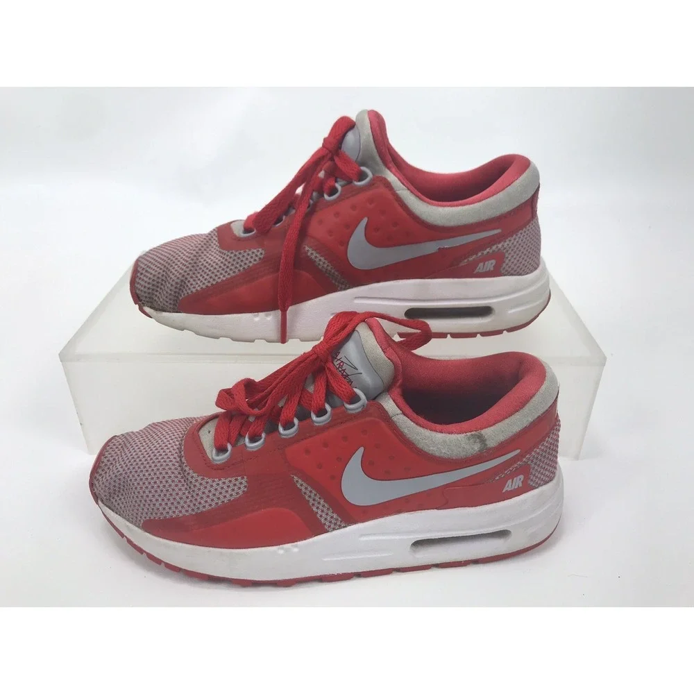 Nike Air Max Zero Essential Sneakers Red Grey Boys Size 4.5 Shoes